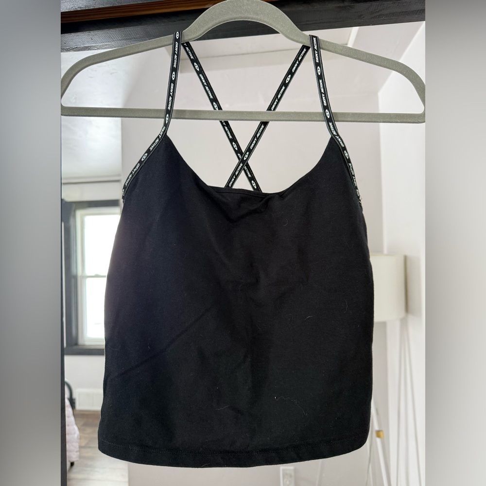 Women’s DKNY Active Cropped Black Racer Back Tank, M